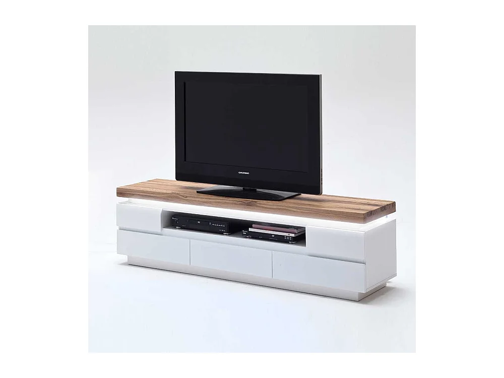 TV Board mit LED Beleuchtung Weiß matt