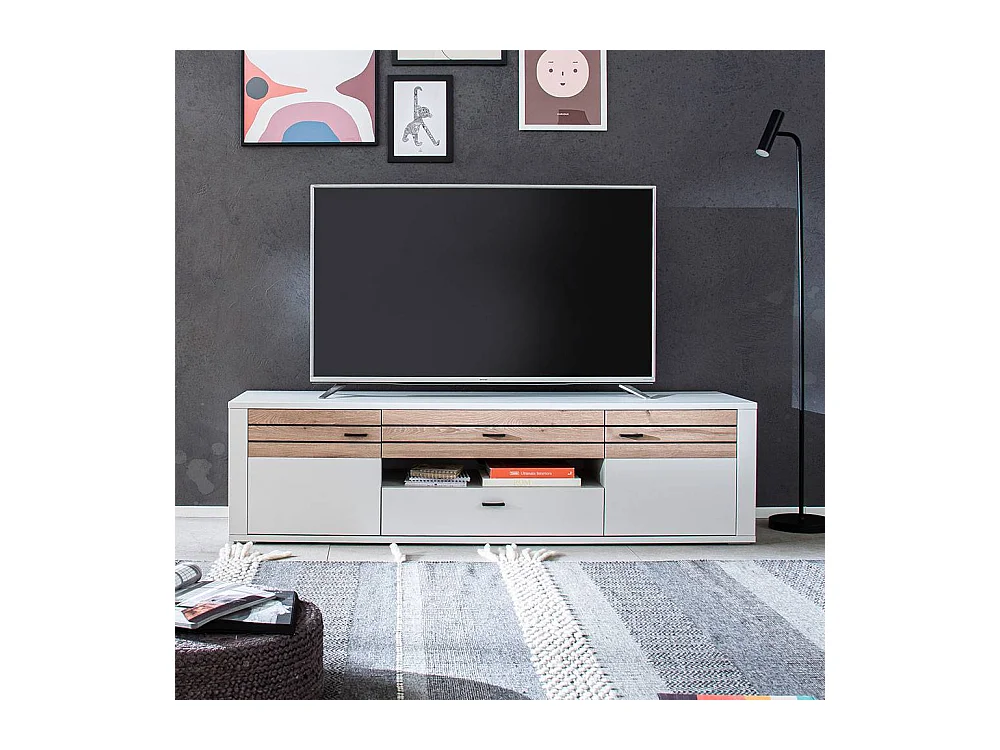 TV Lowboard Fernsehtisch mit Türen und einem offenen Gerätefach