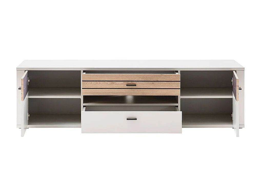 TV Lowboard Fernsehtisch mit Türen und einem offenen Gerätefach