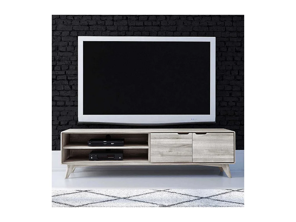 Fernsehboard aus Wildeiche massiv gebleicht und geölt 180 cm breit