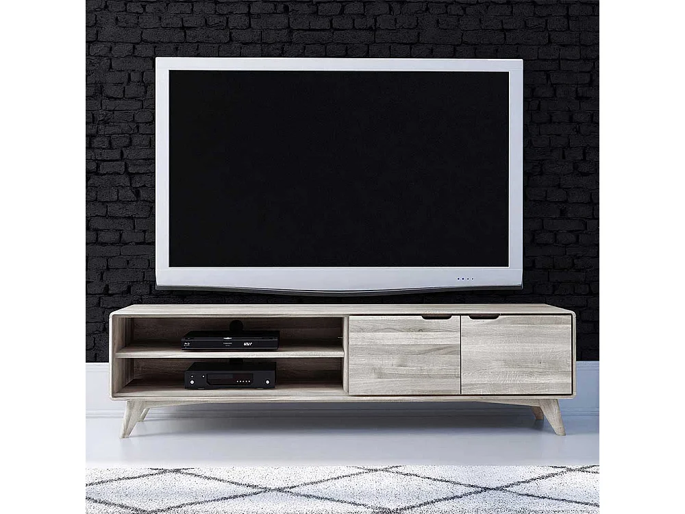 Fernsehboard aus Wildeiche massiv gebleicht und geölt 180 cm breit