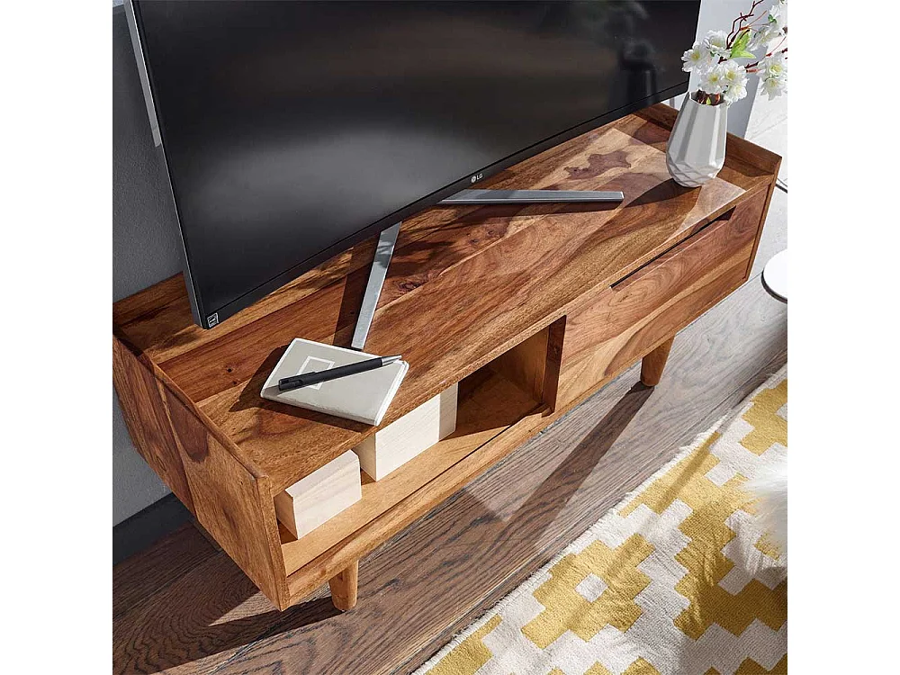 Fernsehunterschrank aus Sheesham Massivholz 95 cm breit