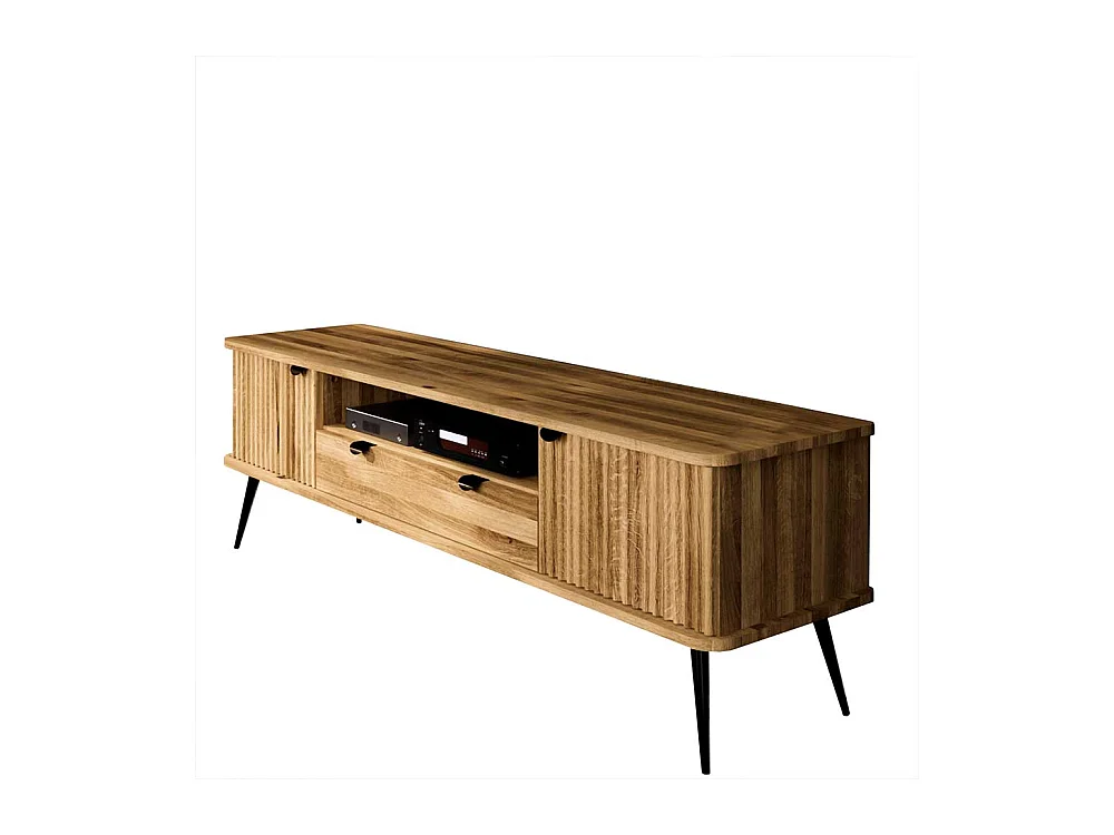 TV Möbel Wildeiche modern mit Metallgestell 180 cm breit