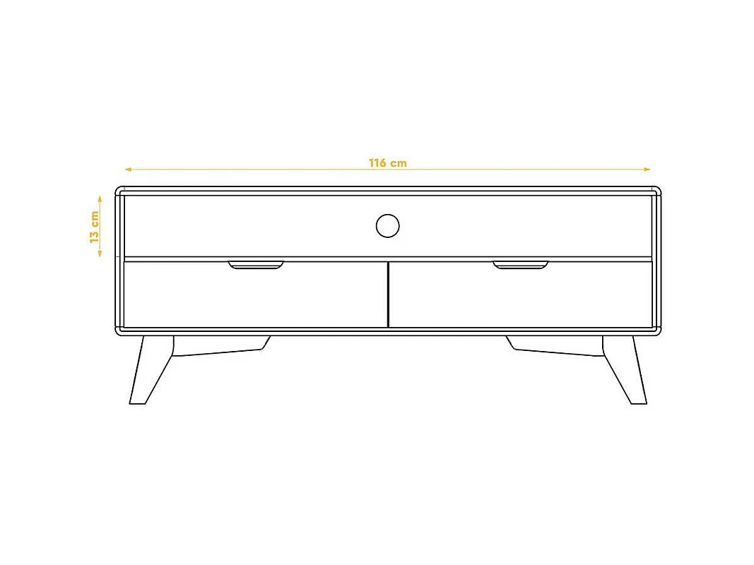 TV Unterschrank in Weiß und Wildeiche zwei Schubladen