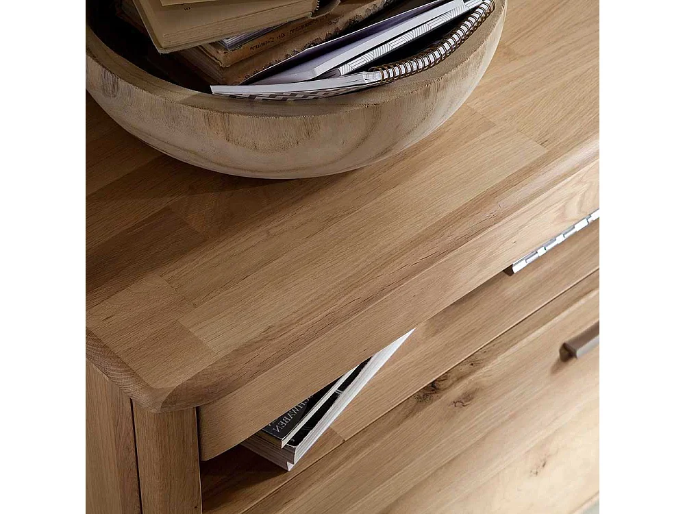 TV Lowboard in Eiche Bianco Eiche Massivholz