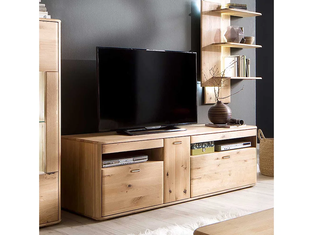 TV Lowboard in Eiche Bianco Eiche Massivholz
