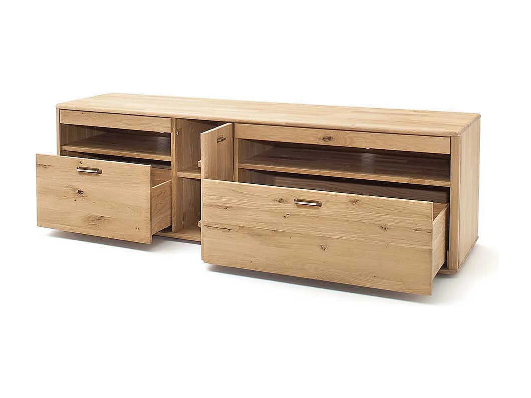 TV Lowboard in Eiche Bianco Eiche Massivholz