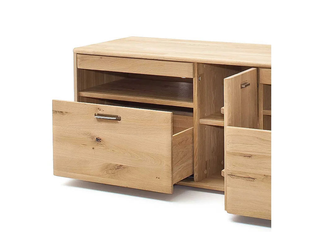 TV Lowboard in Eiche Bianco Eiche Massivholz