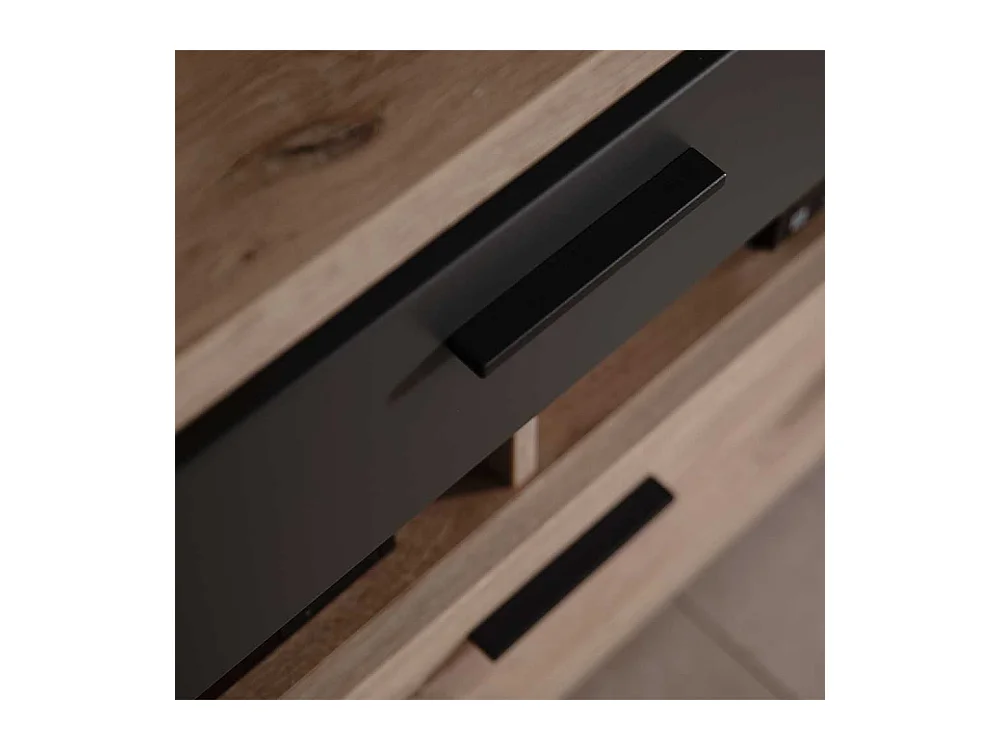 TV Lowboard mit LED Beleuchtung Wildeichefarben und Anthrazit