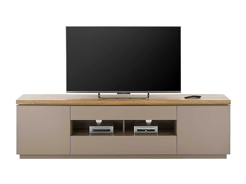 Flachstrecke Wohnzimmer in Taupe zwei Schubladen und Türen