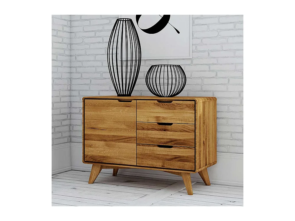 Holzkommode aus Wildeiche Massivholz 90 cm breit