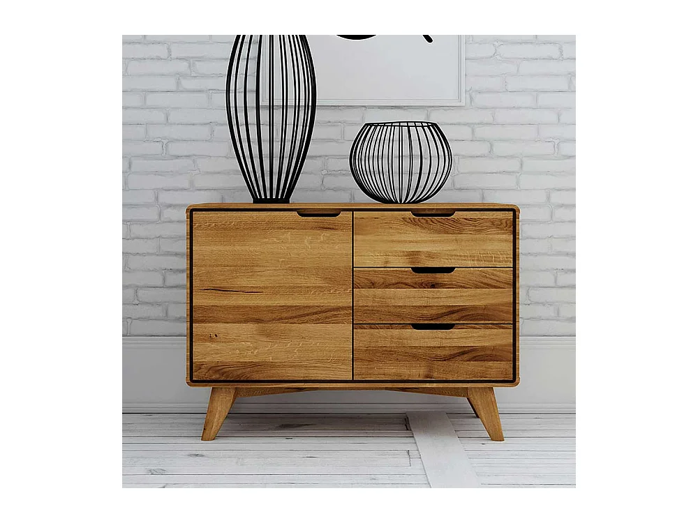Holzkommode aus Wildeiche Massivholz 90 cm breit