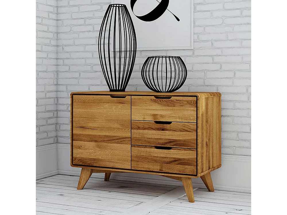 Holzkommode aus Wildeiche Massivholz 90 cm breit