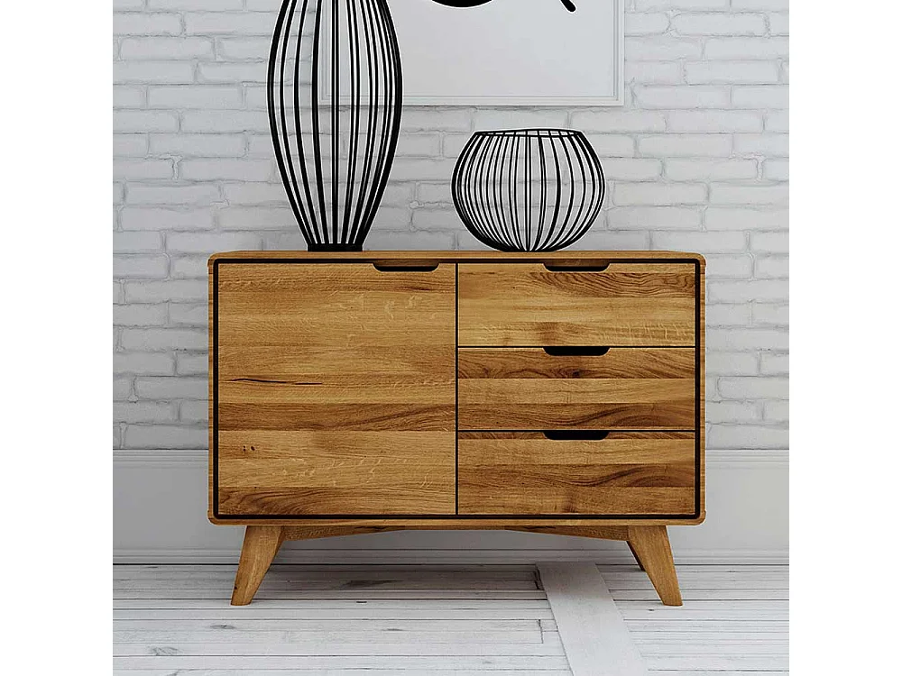 Holzkommode aus Wildeiche Massivholz 90 cm breit