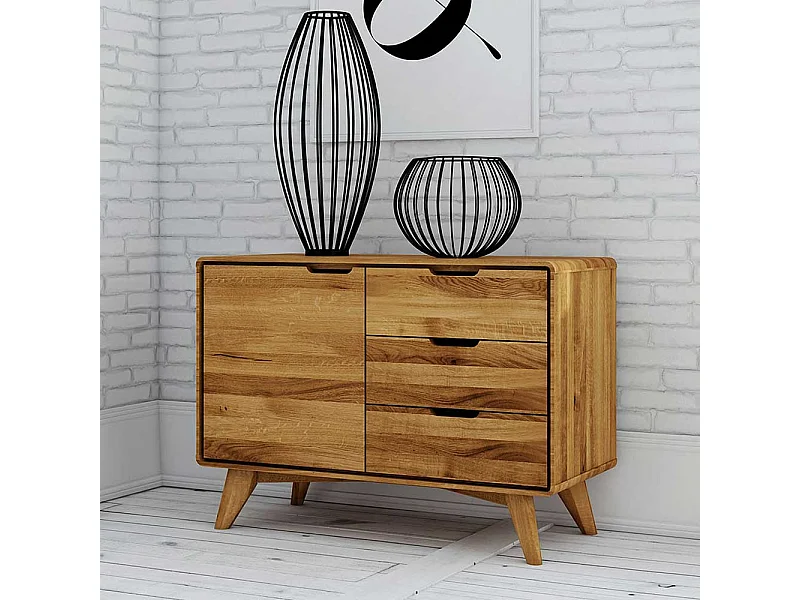 Holzkommode aus Wildeiche Massivholz 90 cm breit