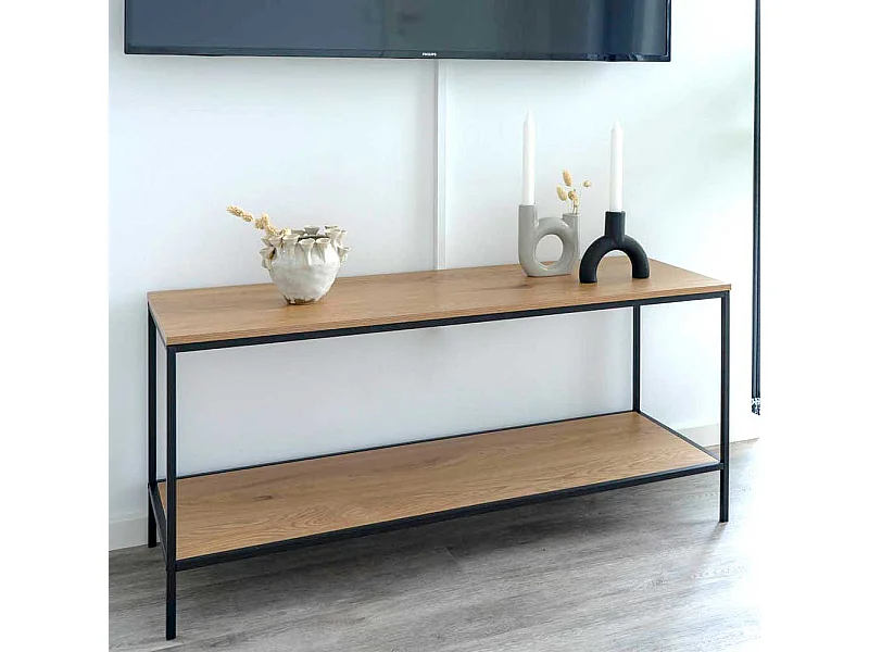 Fernsehmöbel in Eichefarben und Schwarz modernem Design