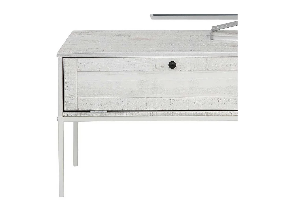 TV Board in Creme Weiß massiv zwei Klappen