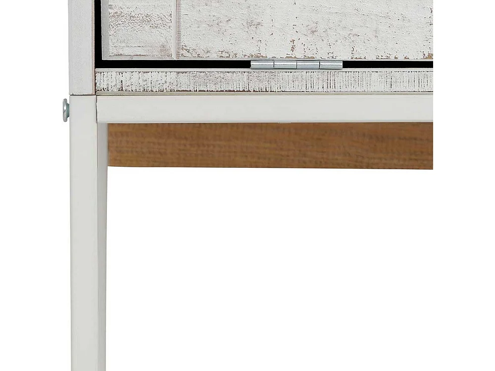 TV Board in Creme Weiß massiv zwei Klappen