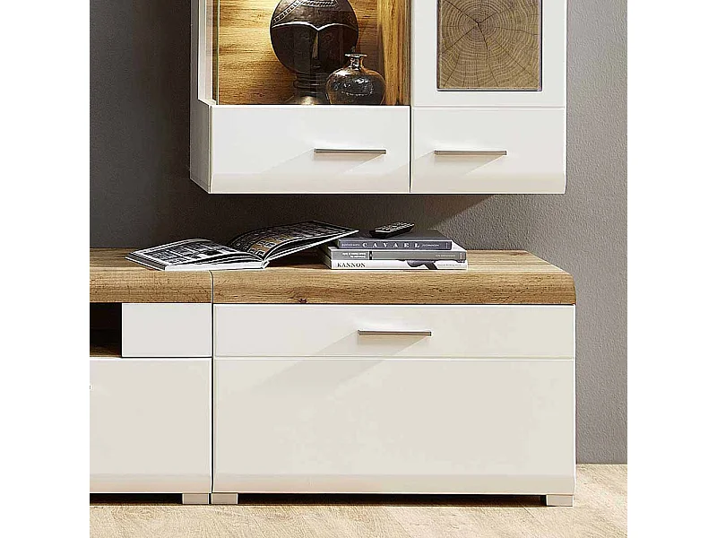 Fernsehtisch in Weiß Eiche 80 cm breit