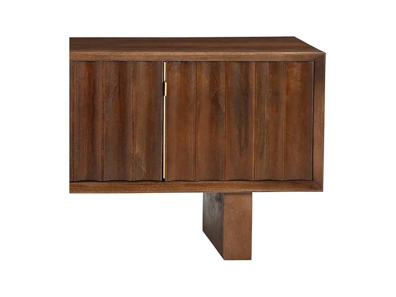TV Sideboard Fernsehschrank aus Massivholz in Holz Braun