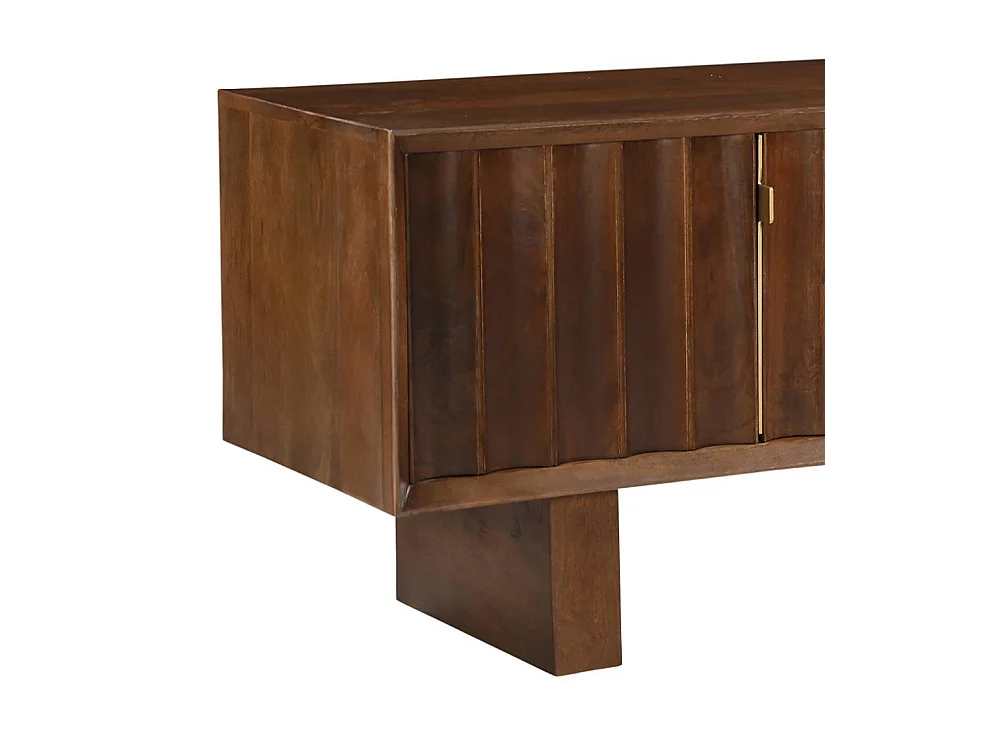 TV Sideboard Fernsehschrank aus Massivholz in Holz Braun