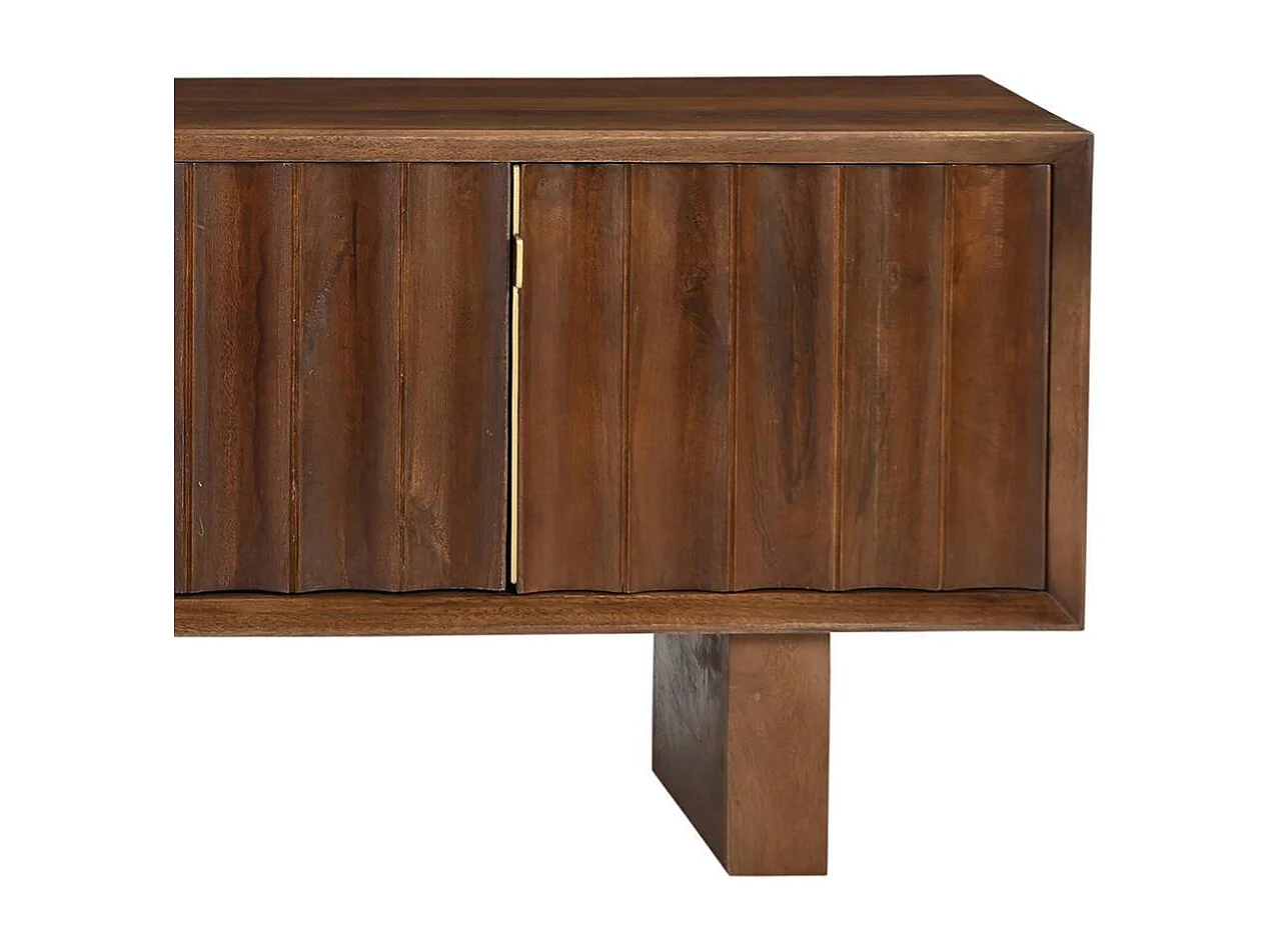 TV Sideboard Fernsehschrank aus Massivholz in Holz Braun