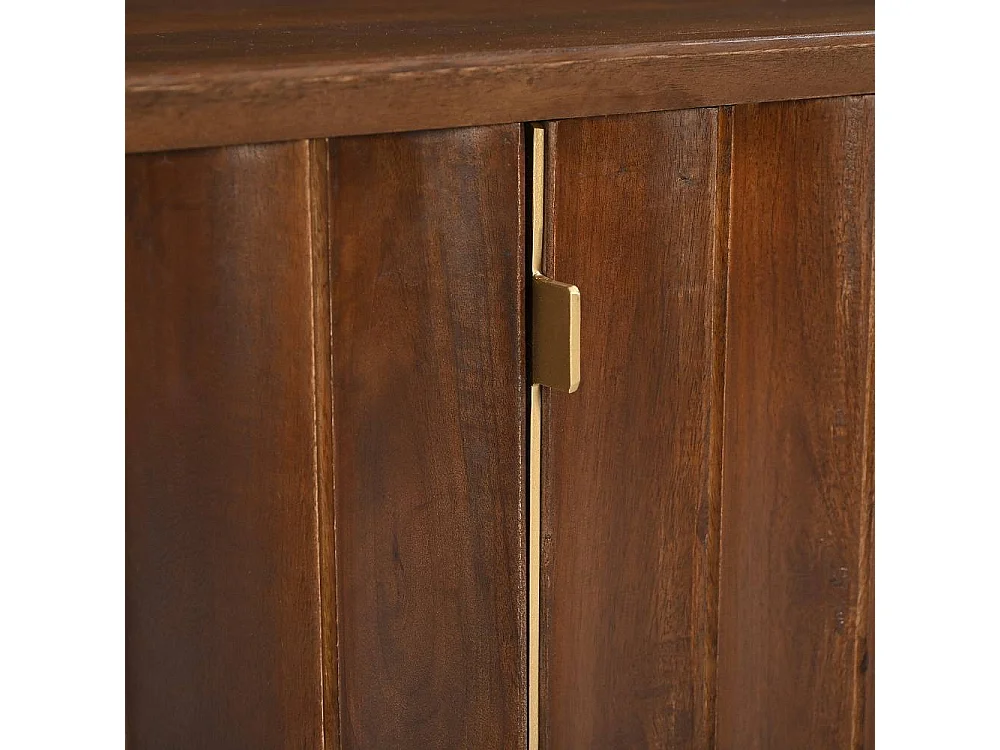 TV Sideboard Fernsehschrank aus Massivholz in Holz Braun