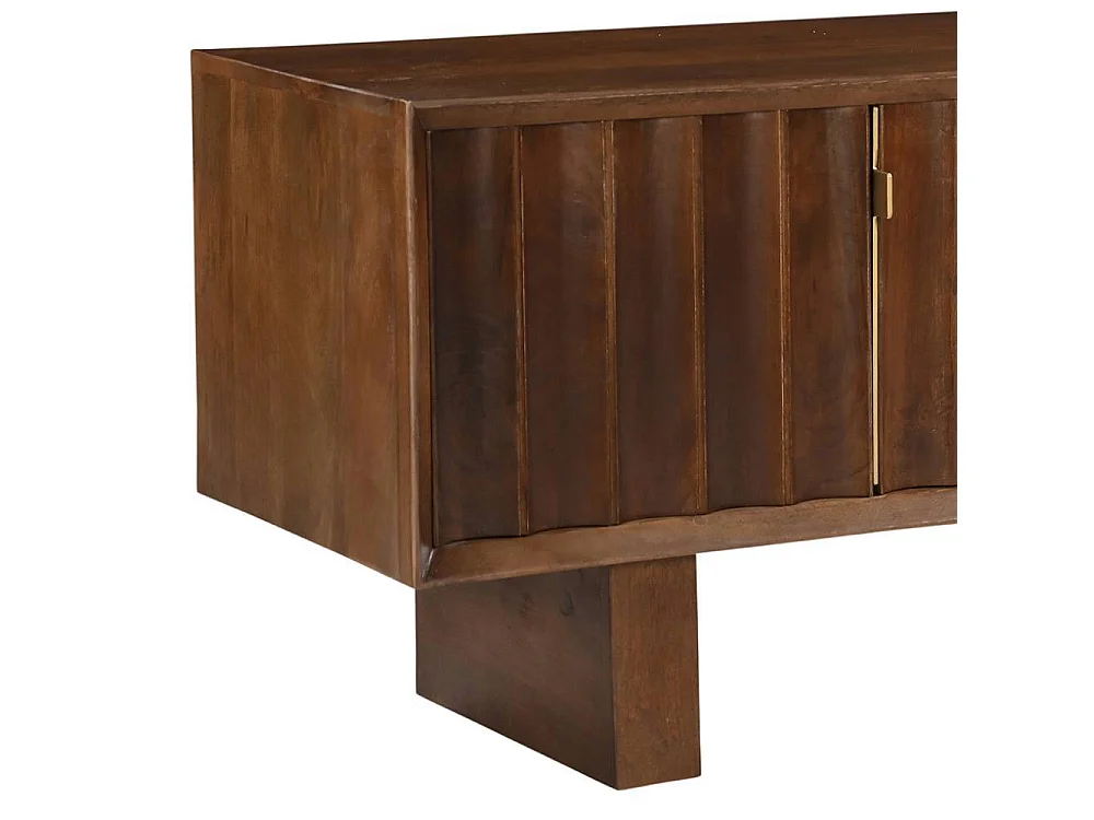 TV Sideboard Fernsehschrank aus Massivholz in Holz Braun