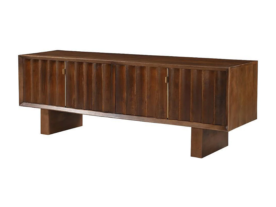 TV Sideboard Fernsehschrank aus Massivholz in Holz Braun