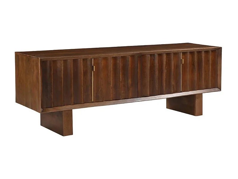 TV Sideboard Fernsehschrank aus Massivholz in Holz Braun