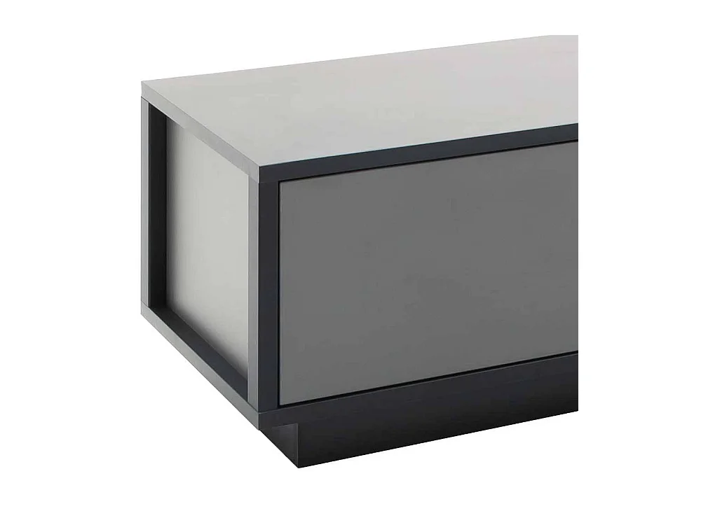 TV Tisch in Grau einer Schublade & offenem Fach