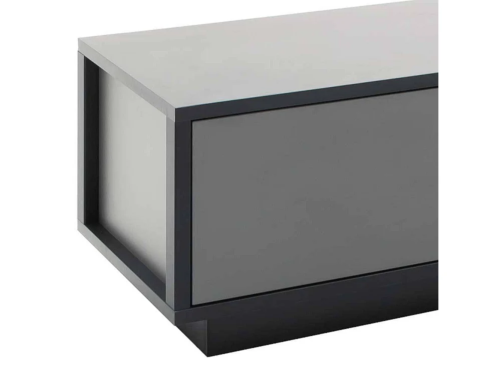 TV Tisch in Grau einer Schublade & offenem Fach