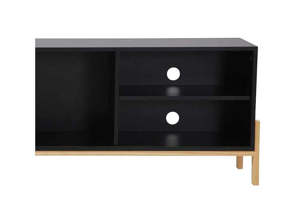 Schwarzes TV-Lowboard melaminbeschichtet Schiebetür