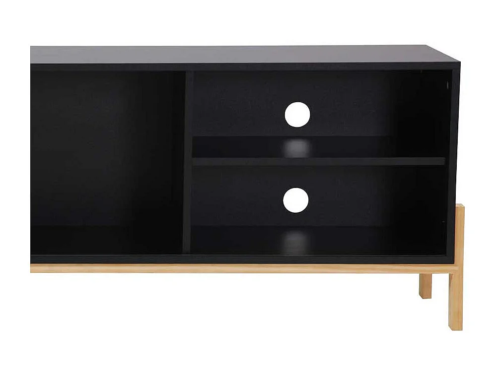 Schwarzes TV-Lowboard melaminbeschichtet Schiebetür