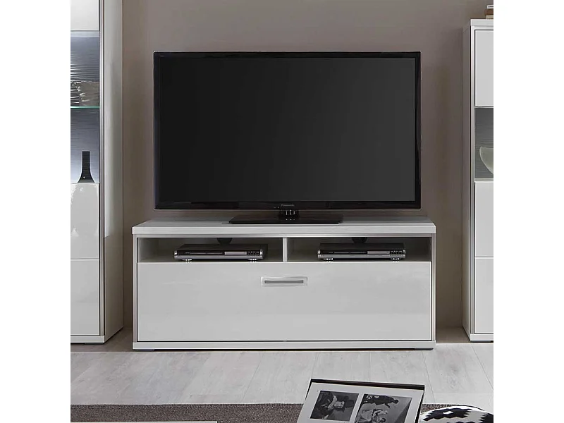 TV Board in Weiß Schublade
