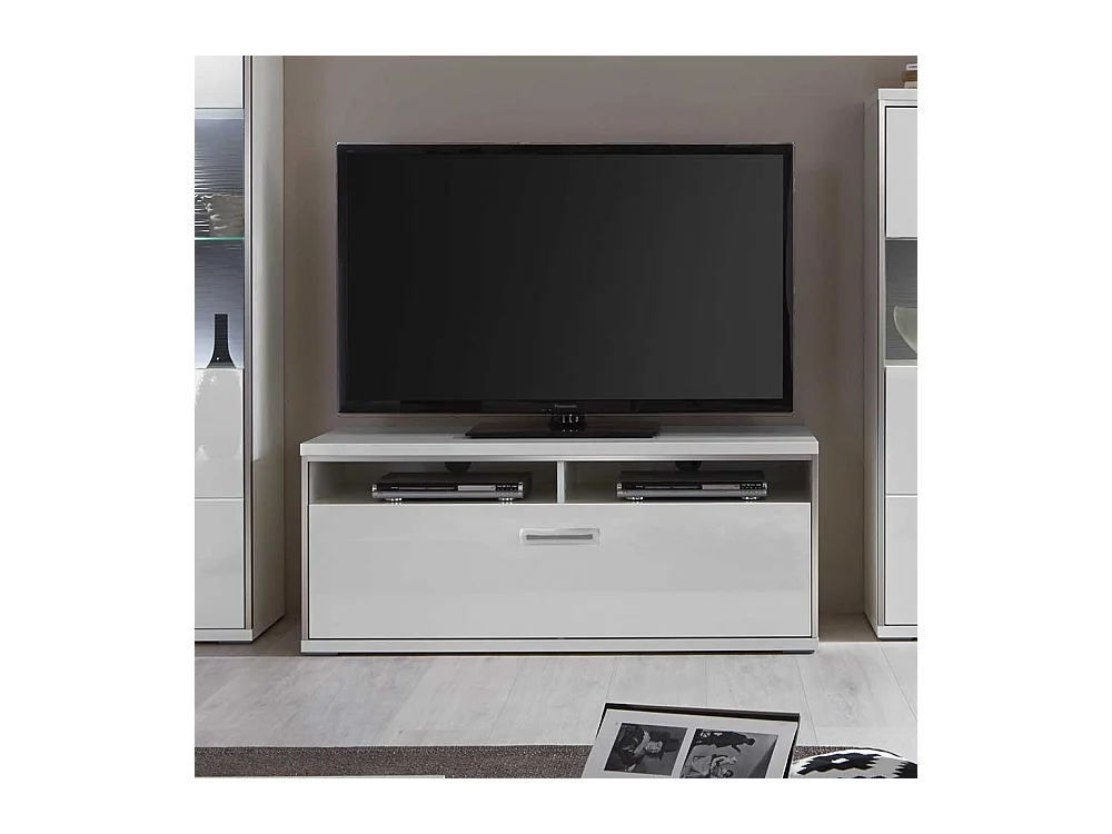 TV Board in Weiß Schublade