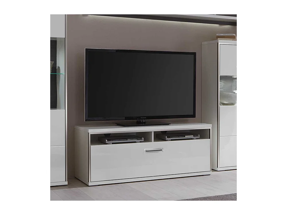 TV Board in Weiß Schublade