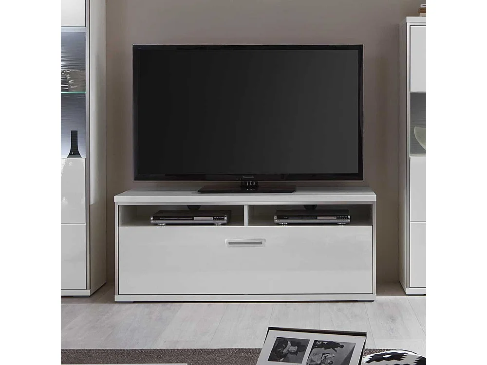 TV Board in Weiß Schublade