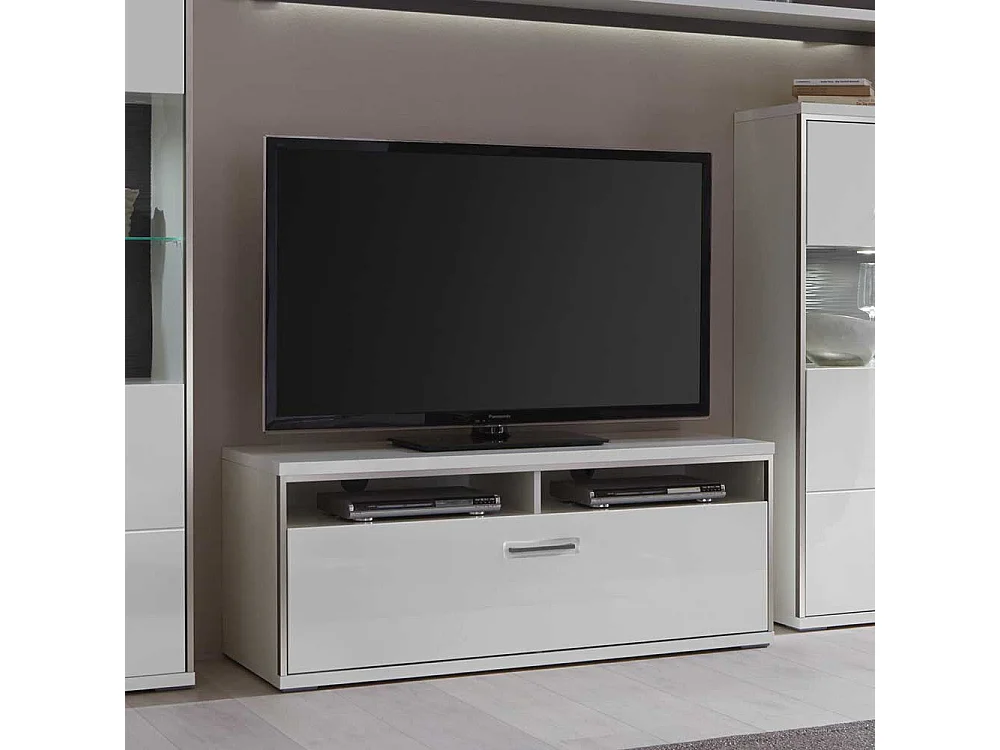 TV Board in Weiß Schublade