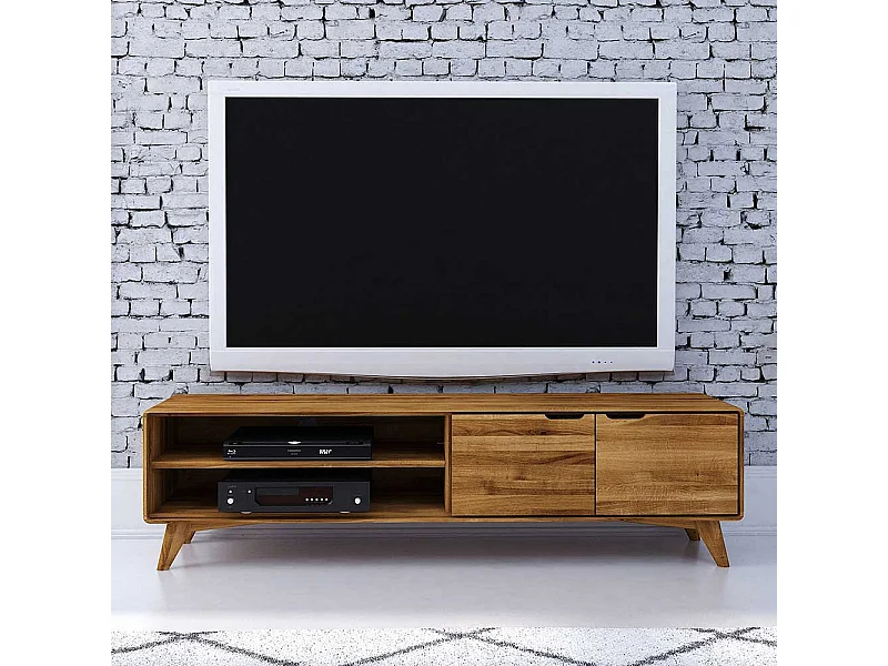 Fernsehlowboard aus Wildeiche Massivholz 180 cm breit
