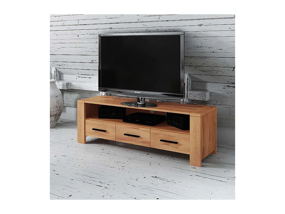 Fernsehmöbel aus Kernbuche Massivholz 50 cm hoch