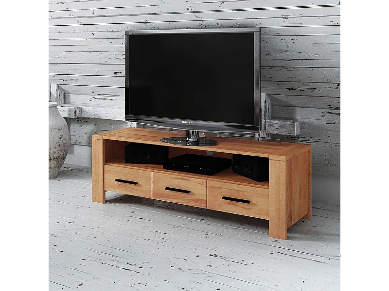 Fernsehmöbel aus Kernbuche Massivholz 50 cm hoch