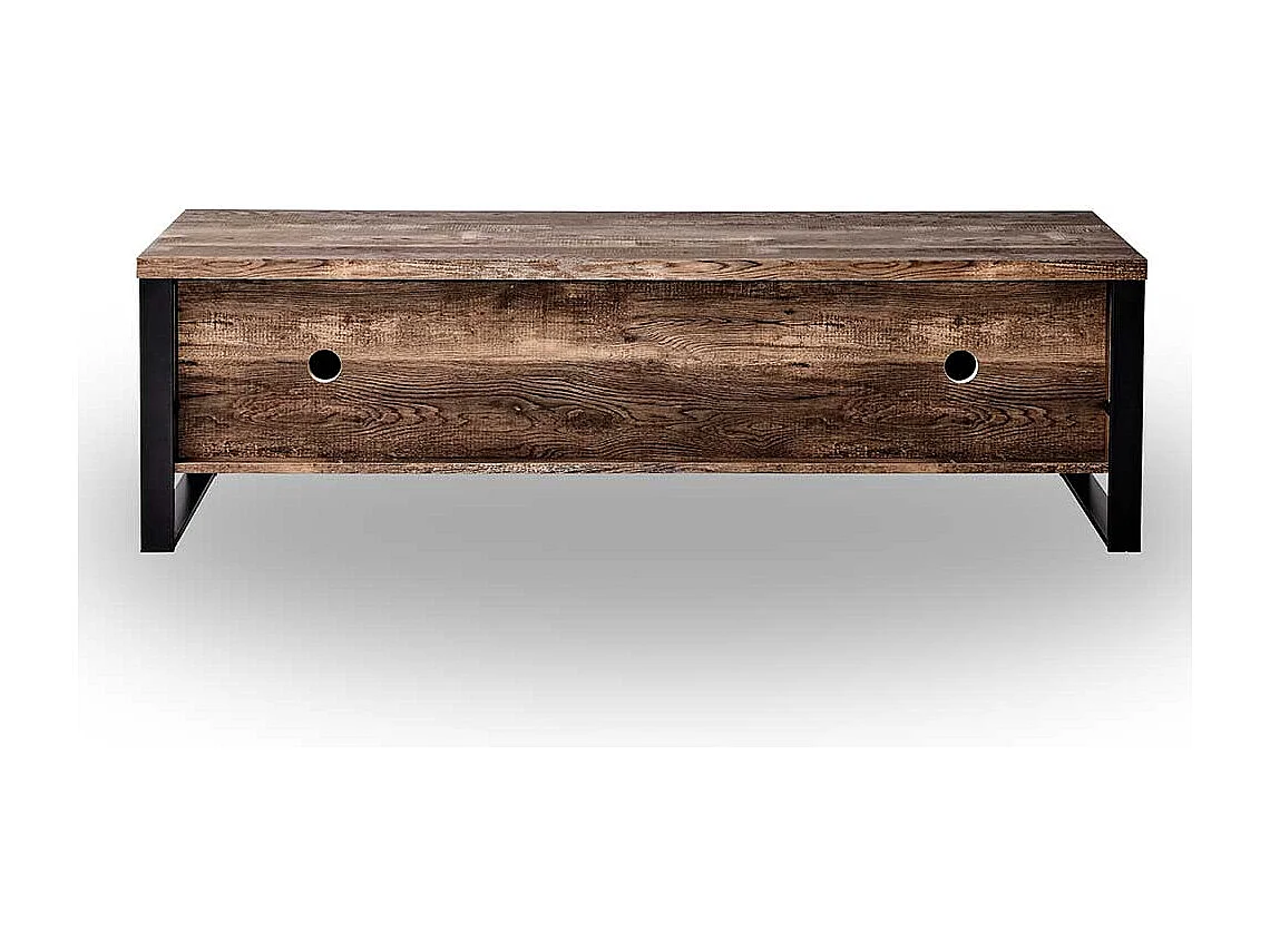 TV Unterschrank in Eiche dunkel und Schwarz 45 cm hoch