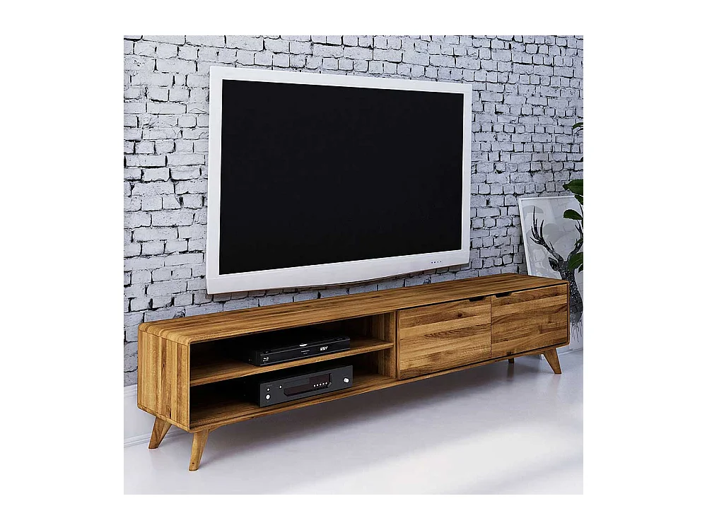 Fernsehboard aus Wildeiche Massivholz 220 cm breit
