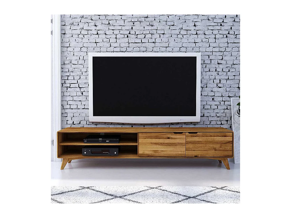 Fernsehboard aus Wildeiche Massivholz 220 cm breit