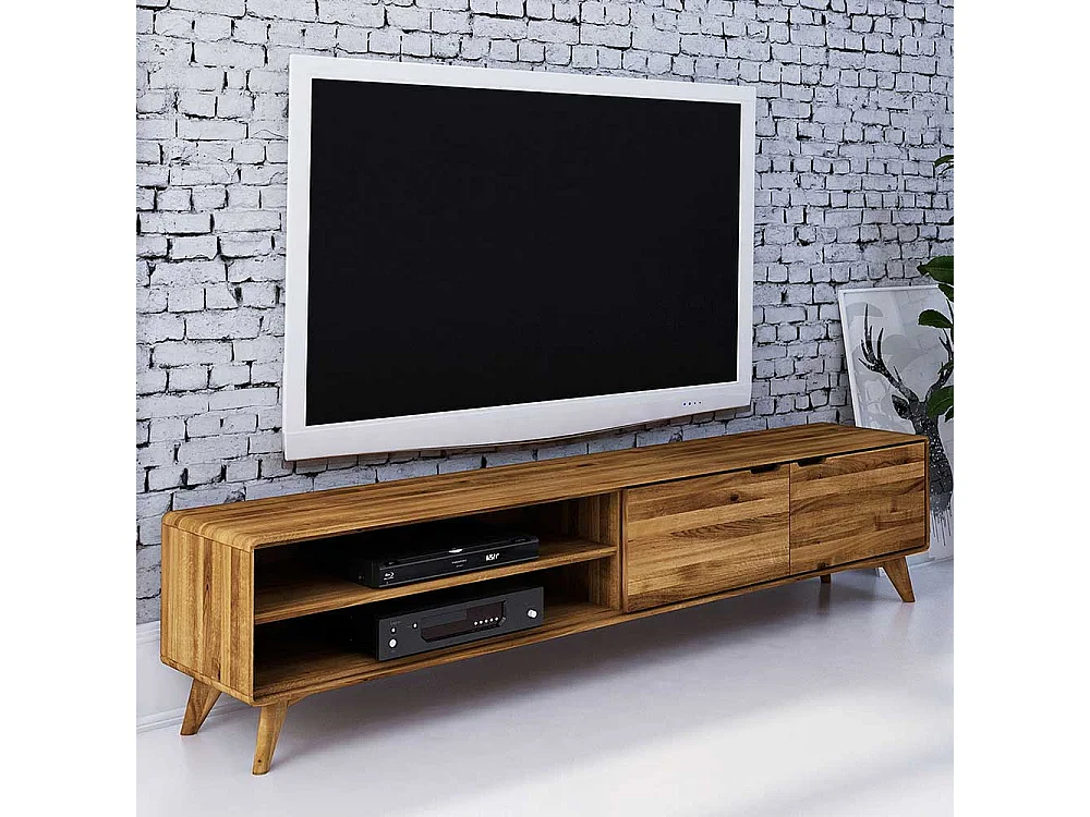 Fernsehboard aus Wildeiche Massivholz 220 cm breit