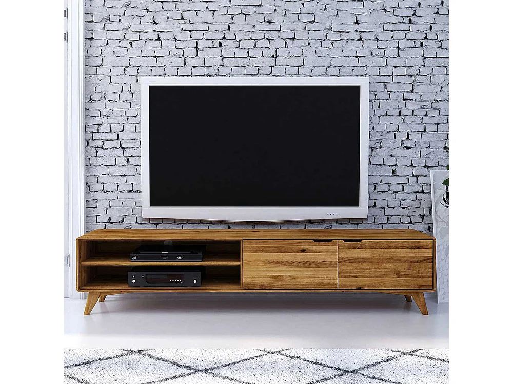 Fernsehboard aus Wildeiche Massivholz 220 cm breit