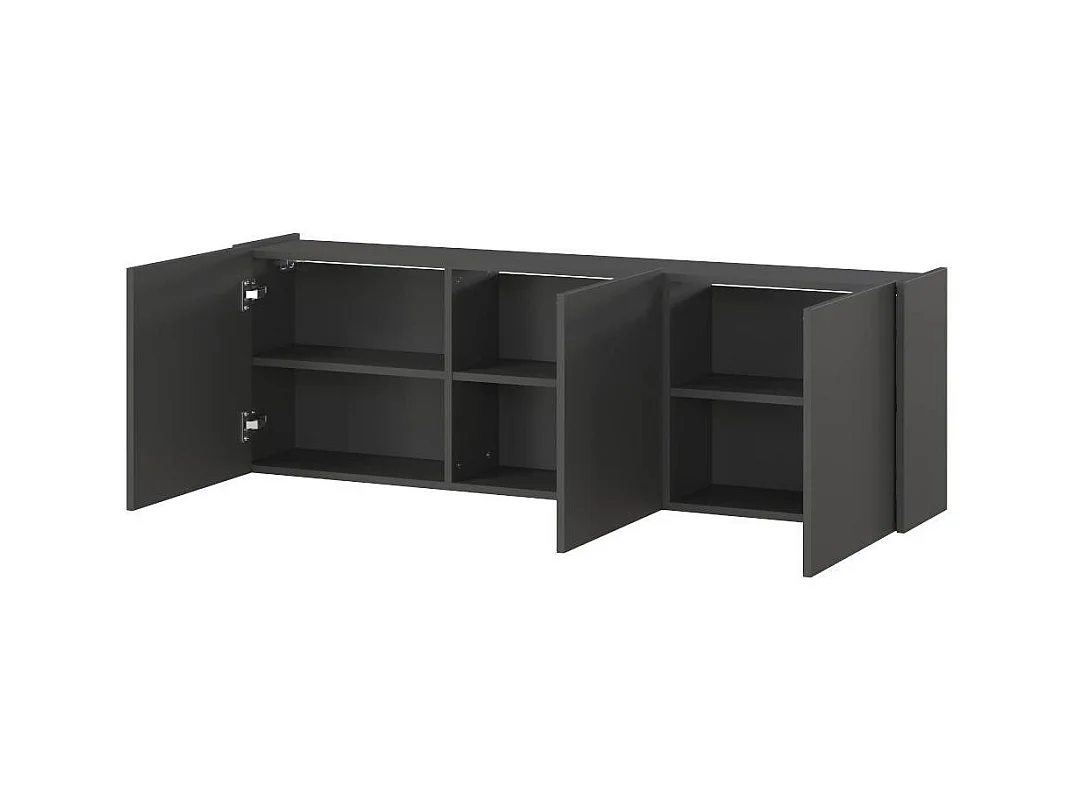 Hängeschrank Wandschrank 138 cm breit in Dunkelgrau