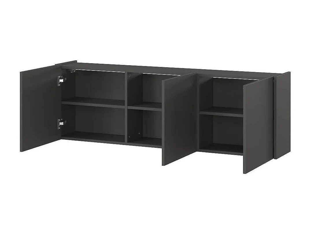 Hängeschrank Wandschrank 138 cm breit in Dunkelgrau