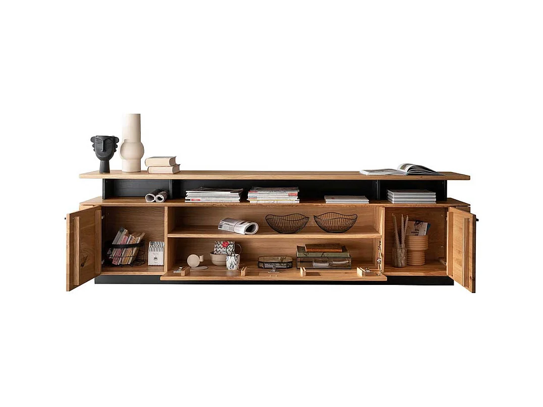 TV Element Wildeiche massiv geölt 220 cm breit TV Aufsatz